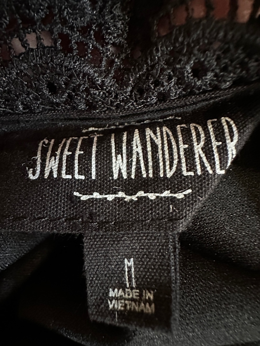 Sweet Wanderer Black Sleeveless Lace Dress Size Medium - Picture 3 of 8